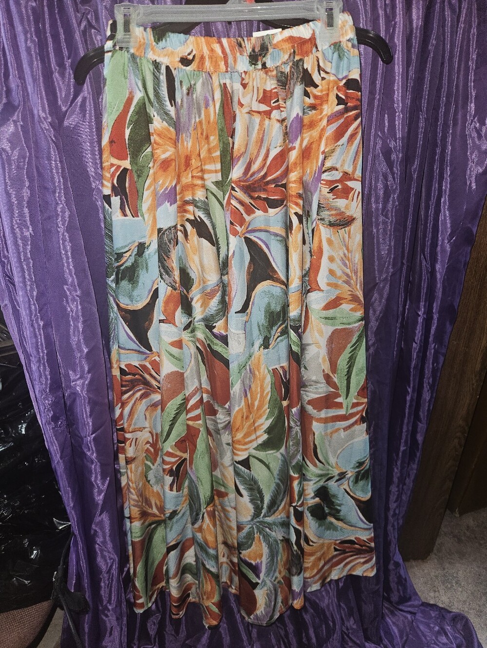 Floral Tropical Print Maxi Skirt in Multi-Color